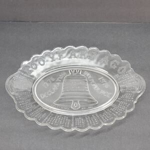 Declaration of Independence 200 Years Ago‎ Clear Glass Platter